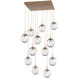 Aster LED LED Novel Brass Chandelier Ceiling Light, Square Multi-Pendant