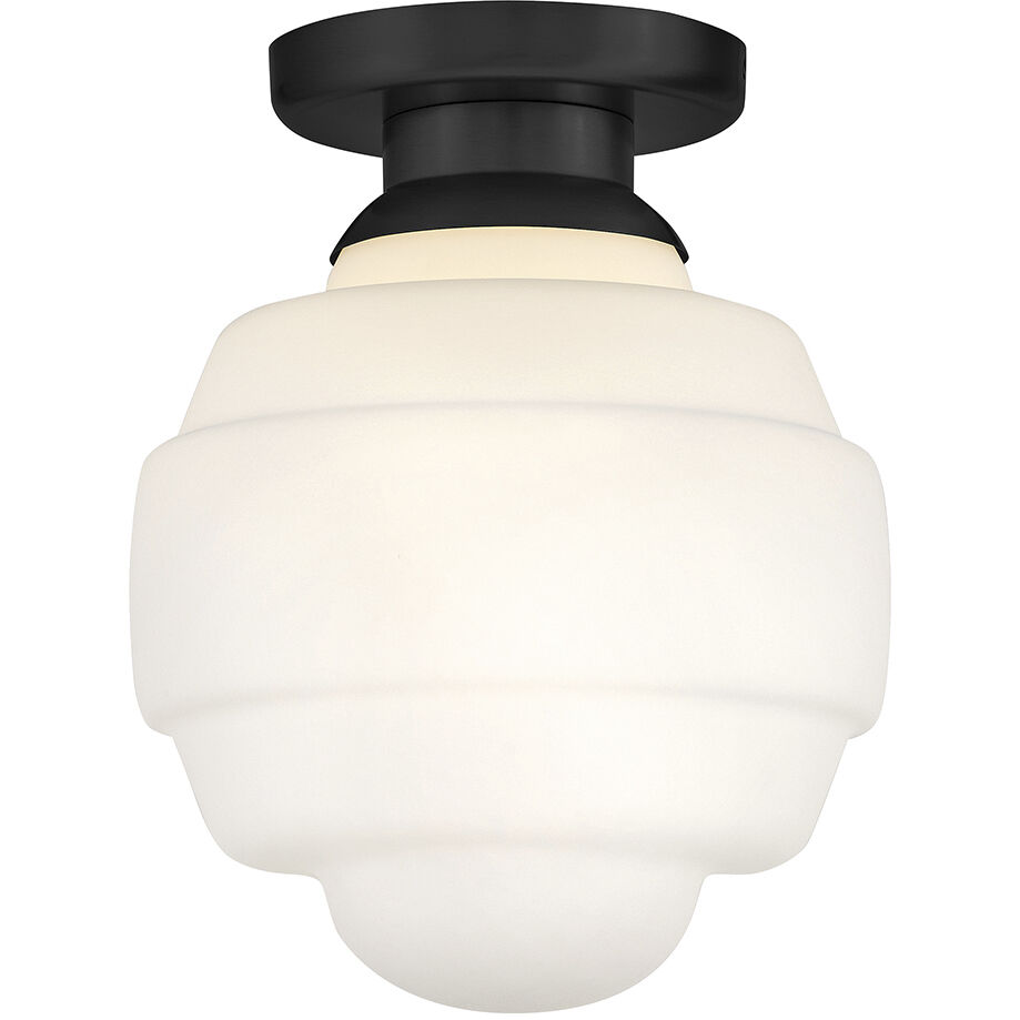 Penny 1 Light 12 inch Black Flush Mount Ceiling Light, Small