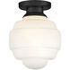 Penny 1 Light 12 inch Black Flush Mount Ceiling Light, Small