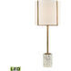 Trussed 25 inch 60.00 watt White with Aged Brass Buffet Lamp Portable Light