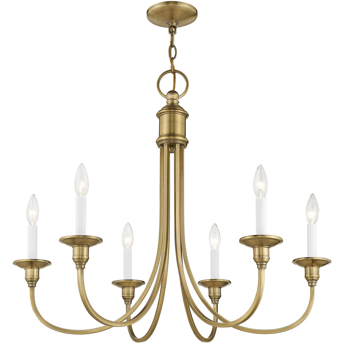 Cranford 6 Light 26 inch Antique Brass Chandelier Ceiling Light