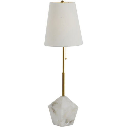 Perry 33 inch Stained Gold / White Linen Table Lamp Portable Light