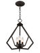 Prism 3 Light 14 inch Bronze Convertible Mini Chandelier/Ceiling Mount Ceiling Light