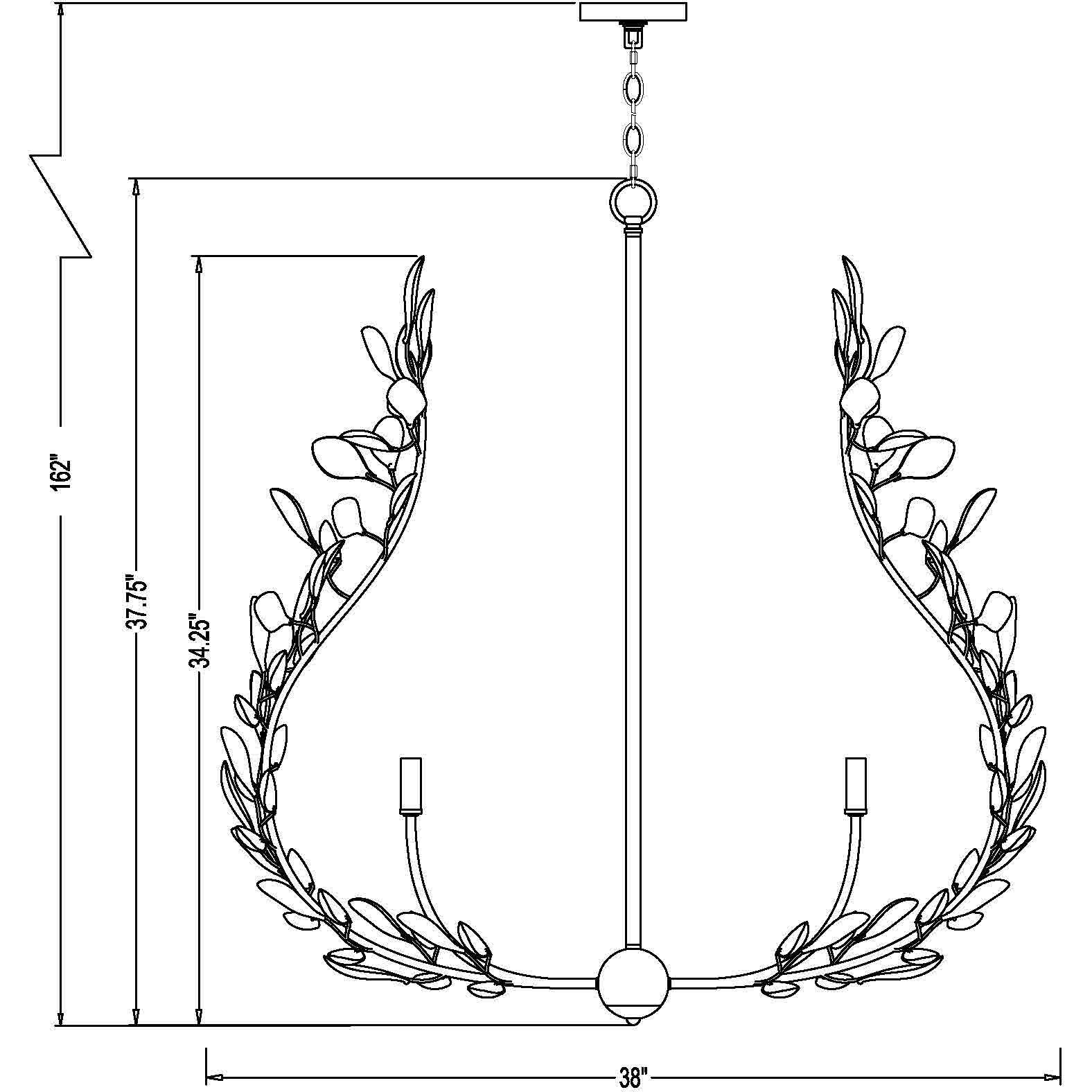 Claudine 8 Light 38 inch Modern Gold Chandelier Ceiling Light