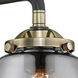 Nouveau Fulton 2 Light 15 inch Black Antique Brass Bath Vanity Light Wall Light in Plated Smoke Glass, Nouveau