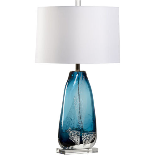 Wildwood 31 inch 100 watt Ocean/Silver Leaf Table Lamp Portable Light
