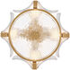 Florian 4 Light 14.25 inch Distressed Brass Semi-flush Mount Ceiling Light