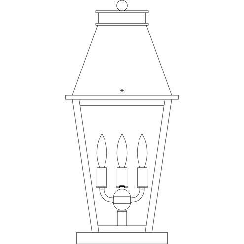 Croydon 3 Light 21 inch Raw Copper Column Mount in Clear
