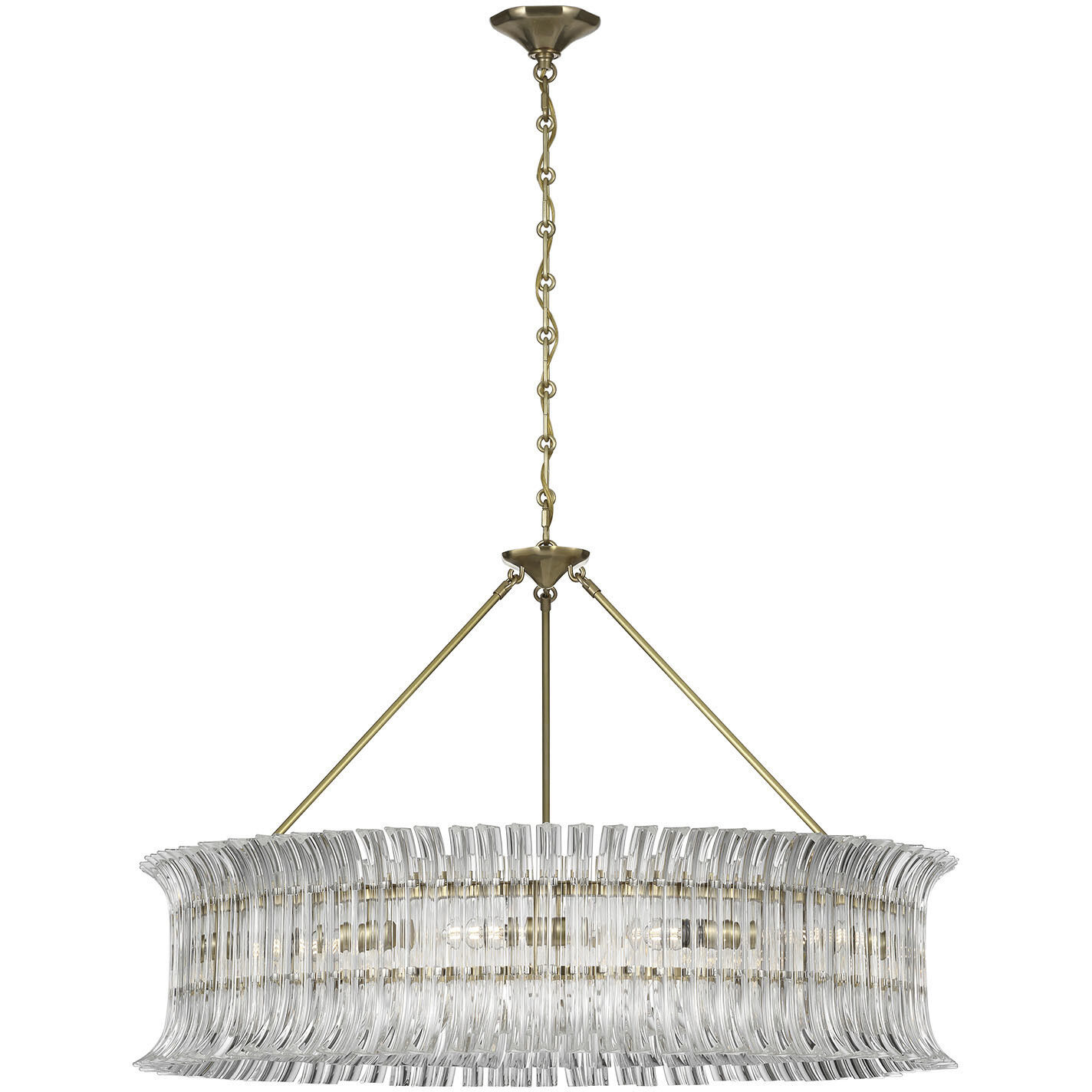AERIN Rhine LED 36 inch Hand-Rubbed Antique Brass Ring Chandelier Ceiling Light