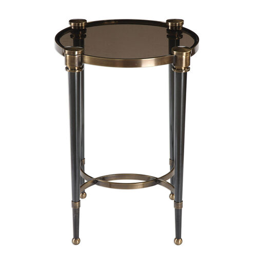 Thora 25 X 19 inch Brushed Black End Table, Billy Moon