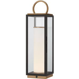 Gareth 22.5 inch 2.00 watt Patina Brass/Textured Black Outdoor Rechargeable Table Lamp