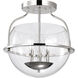 Amado 3 Light 14 inch Polished Nickel Semi Flush Mount Ceiling Light
