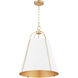 Jamie 3 Light 18 inch Studio White and Aged Brass Pendant Ceiling Light