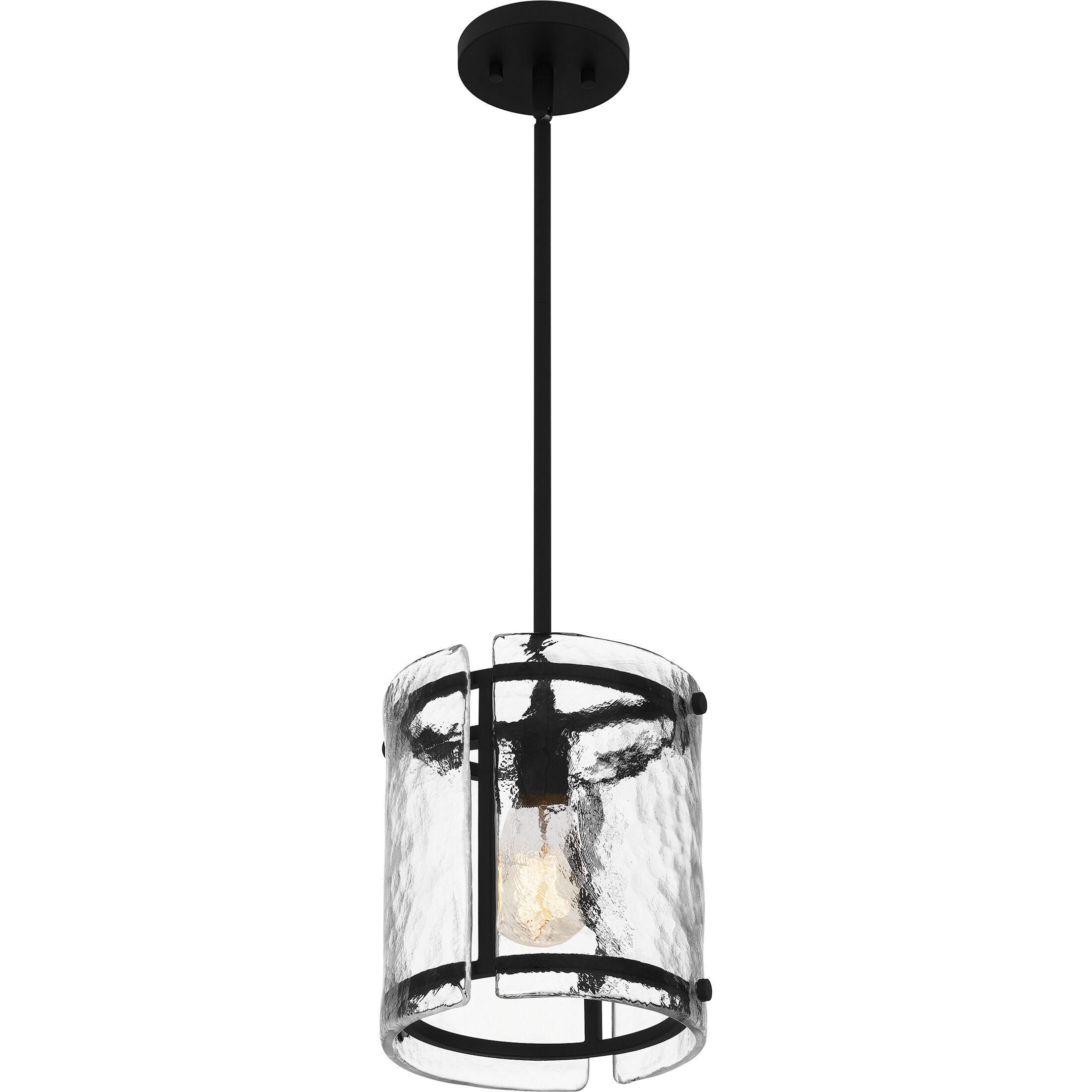 Fortress 1 Light 9.25 inch Earth Black Mini Pendant Ceiling Light