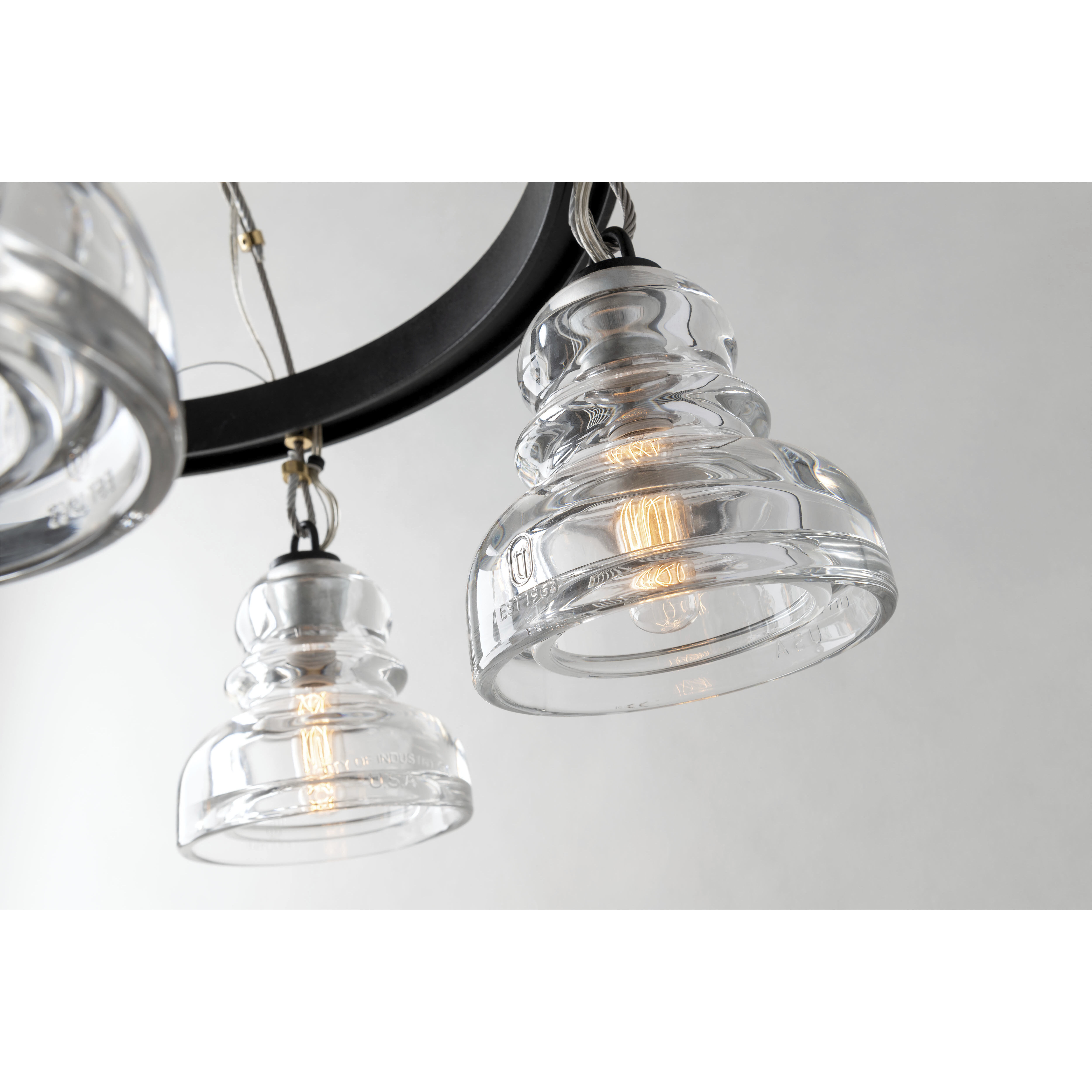 Menlo Park 10 Light 42.5 inch Deep Bronze Chandelier Ceiling Light, Historic Clear Pressed Glass