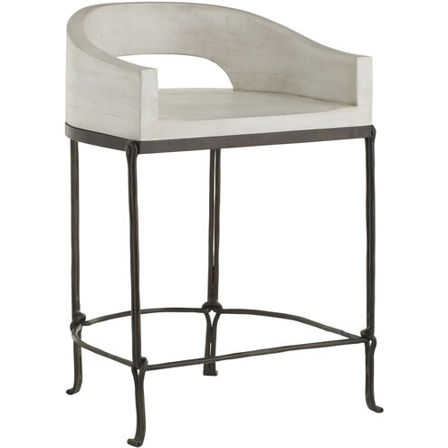 Montgomery 31.5 inch Whitewash and Natural Iron Counter Stool
