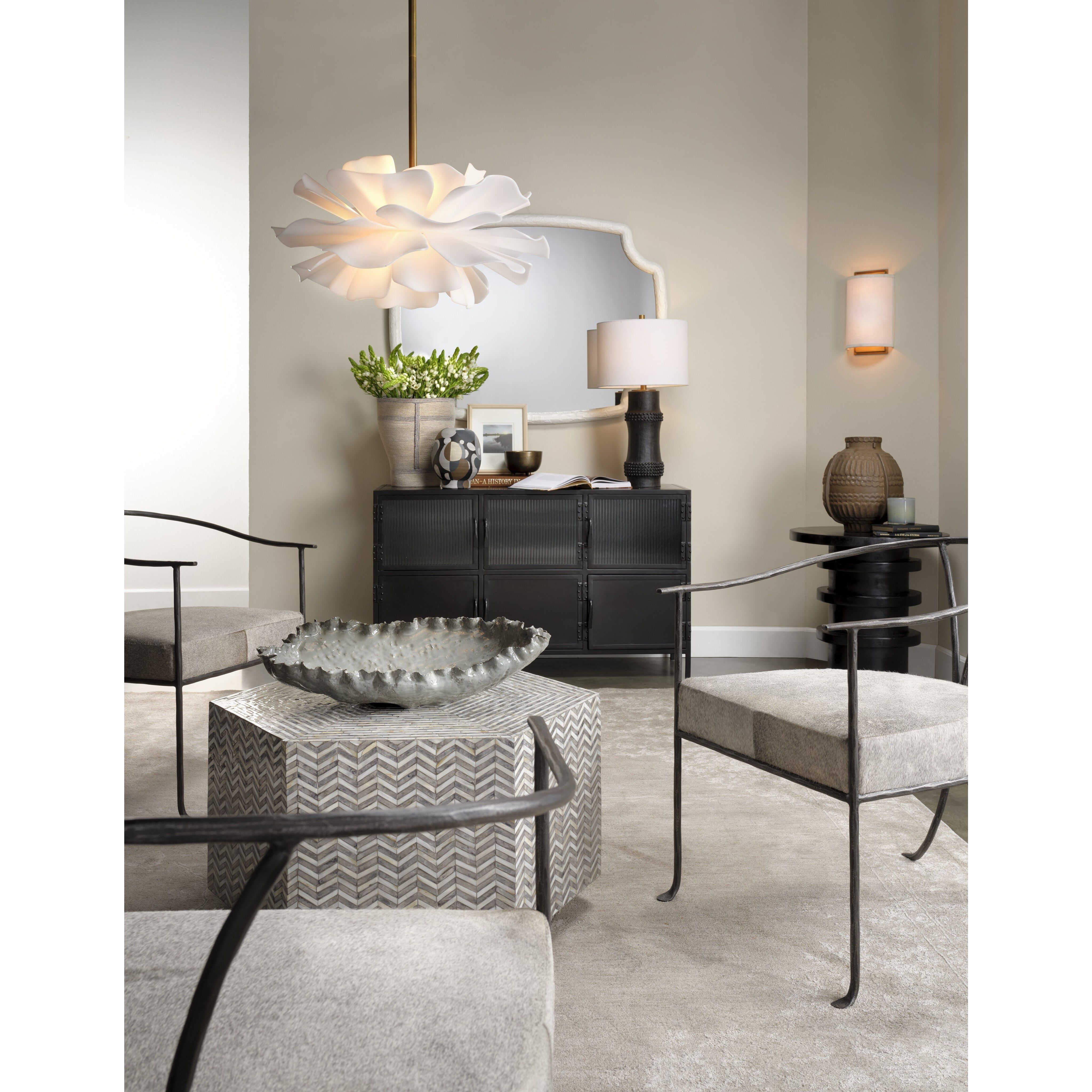 Zinnia 1 Light 22 inch Antique Brass Chandelier Ceiling Light, Small, Inline