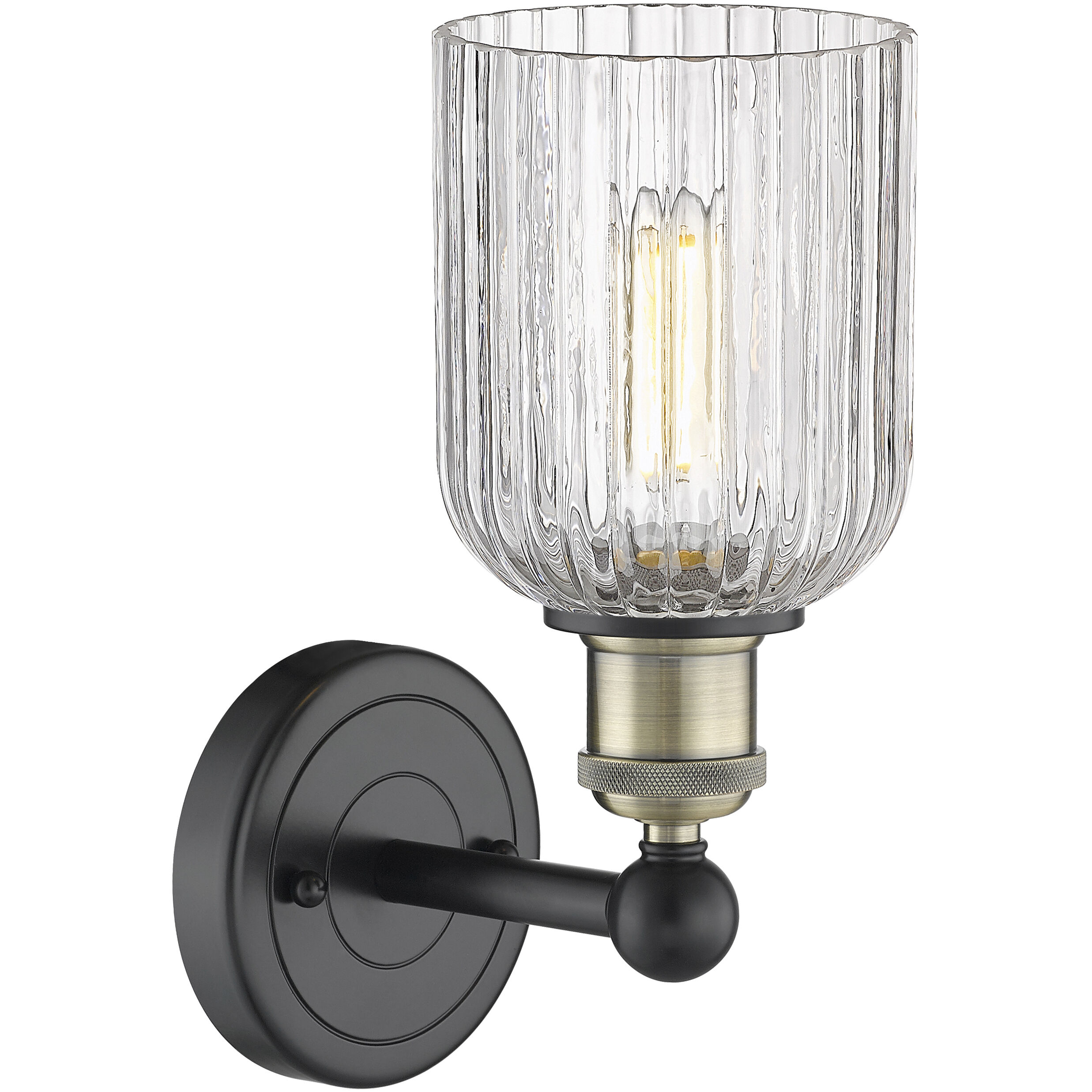 Bridal Veil Sconce Wall Light in Black Antique Brass, Clear