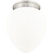Gideon 1 Light 12.5 inch Brushed Nickel Flush Mount Ceiling Light