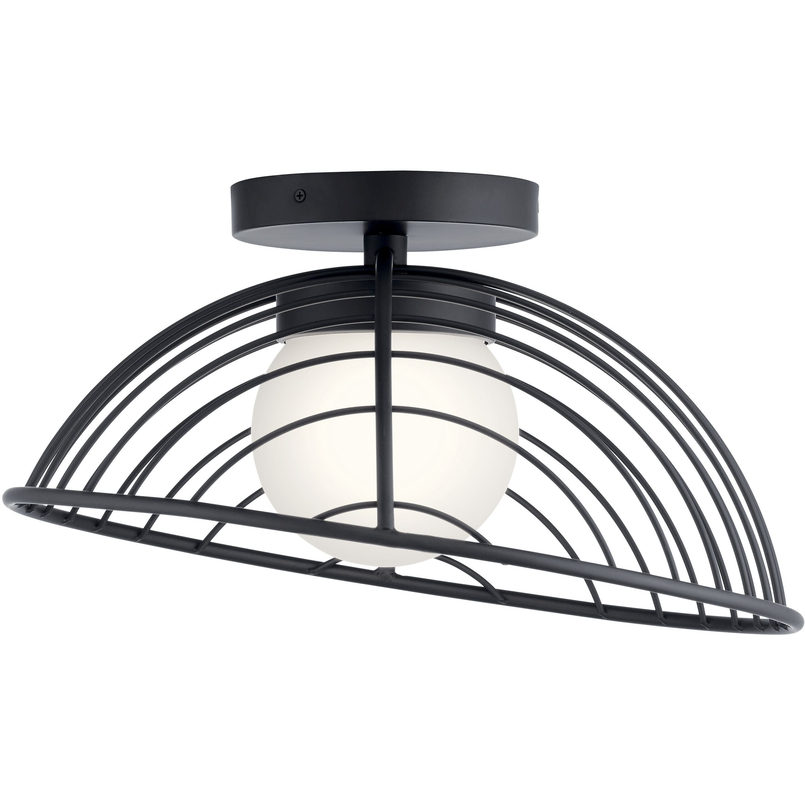 Clevo LED 18 inch Matte Black Semi Flush Mount Ceiling Light
