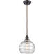 Ballston Deco Swirl LED 8 inch Oil Rubbed Bronze Mini Pendant Ceiling Light in Black Textured, Ballston