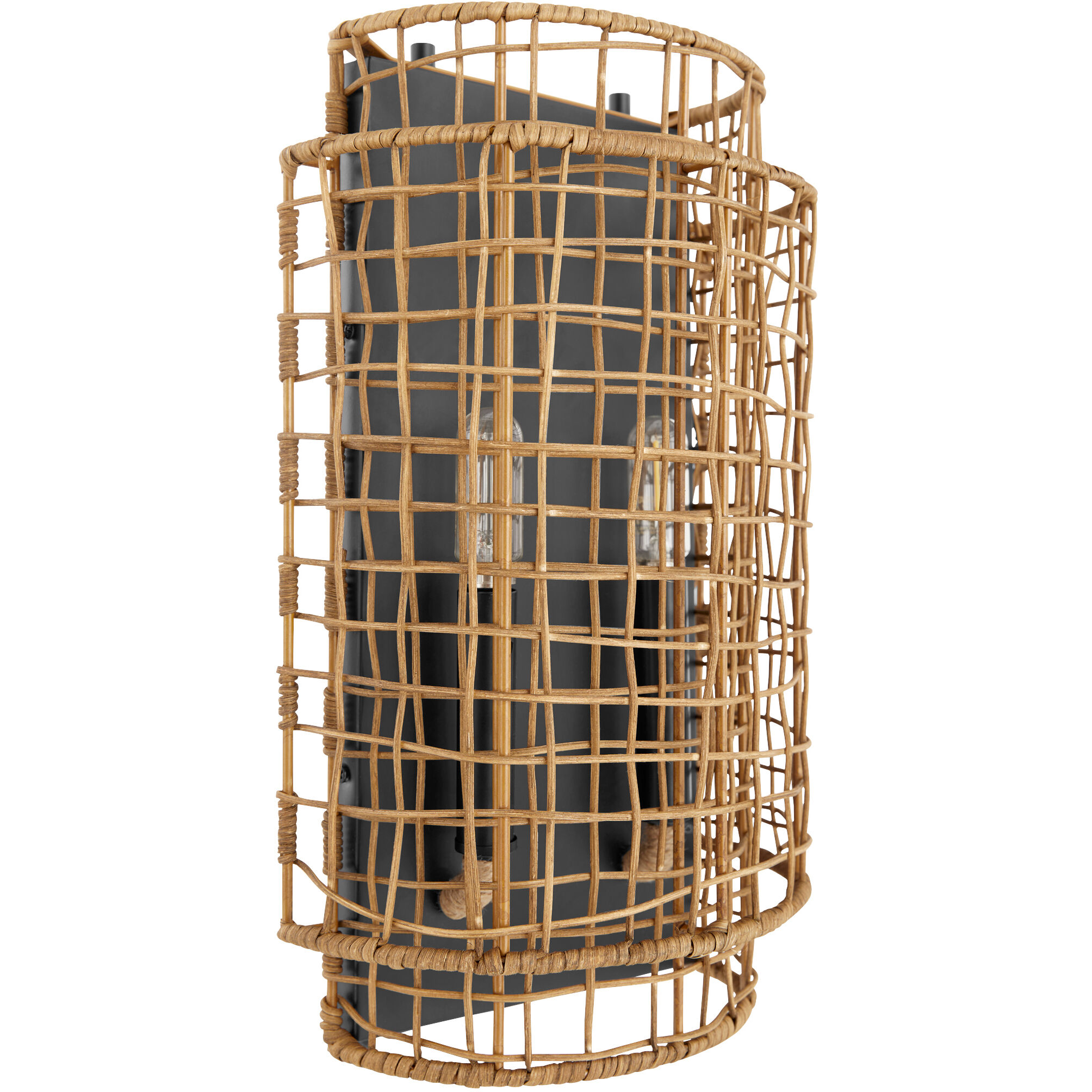 Abaca 2 Light 9 inch Matte Black Wall Sconce Wall Light