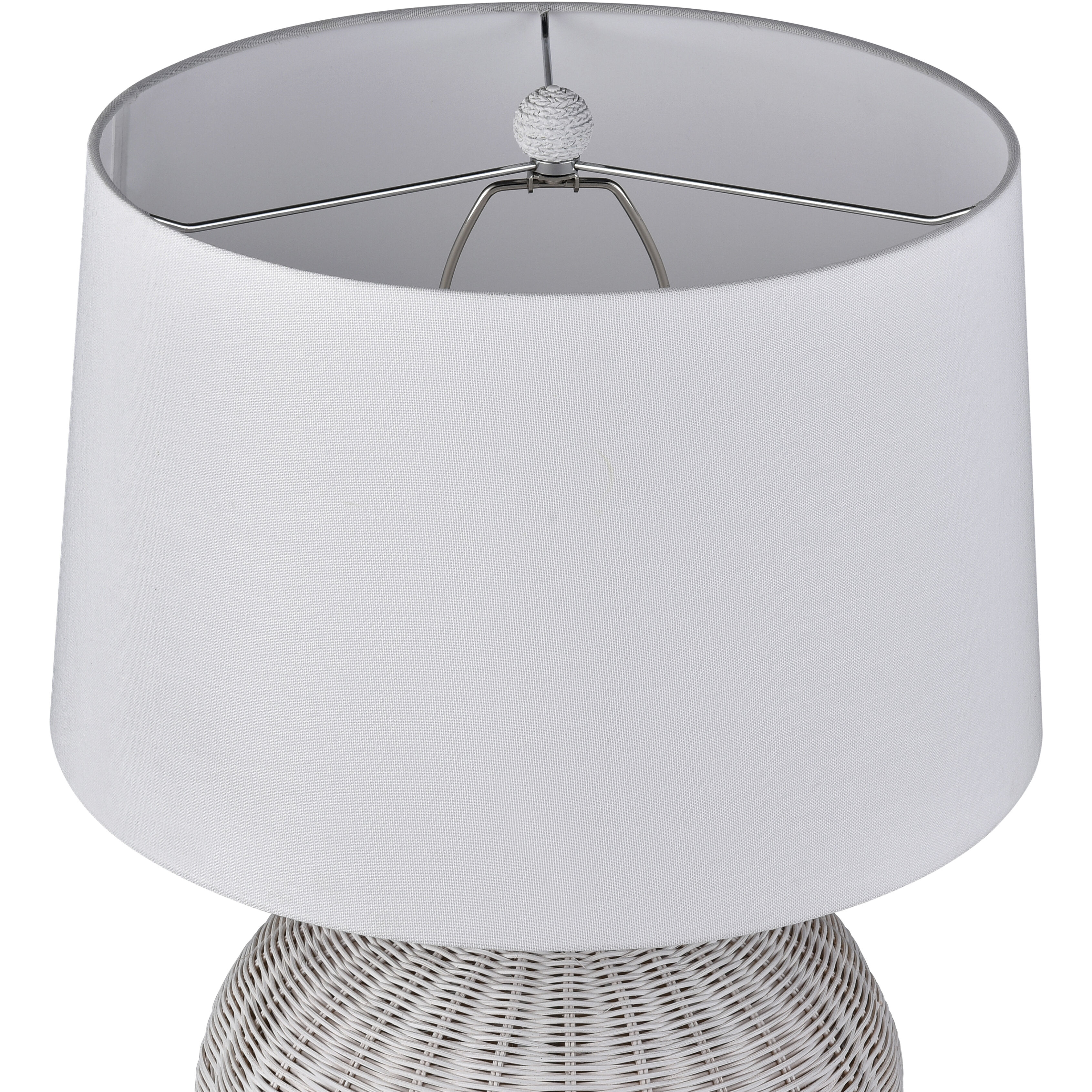 Brinley 29 inch 150 watt White with Pewter Table Lamp Portable Light