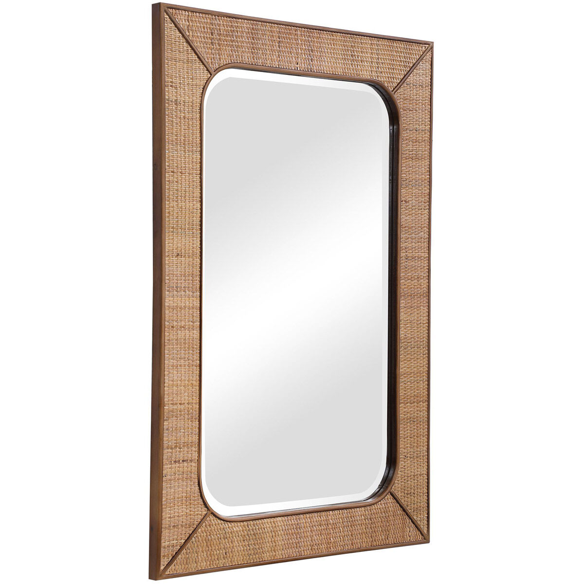 Tahiti 42 X 28 inch Rattan with Fir Wood Accents Wall Mirror