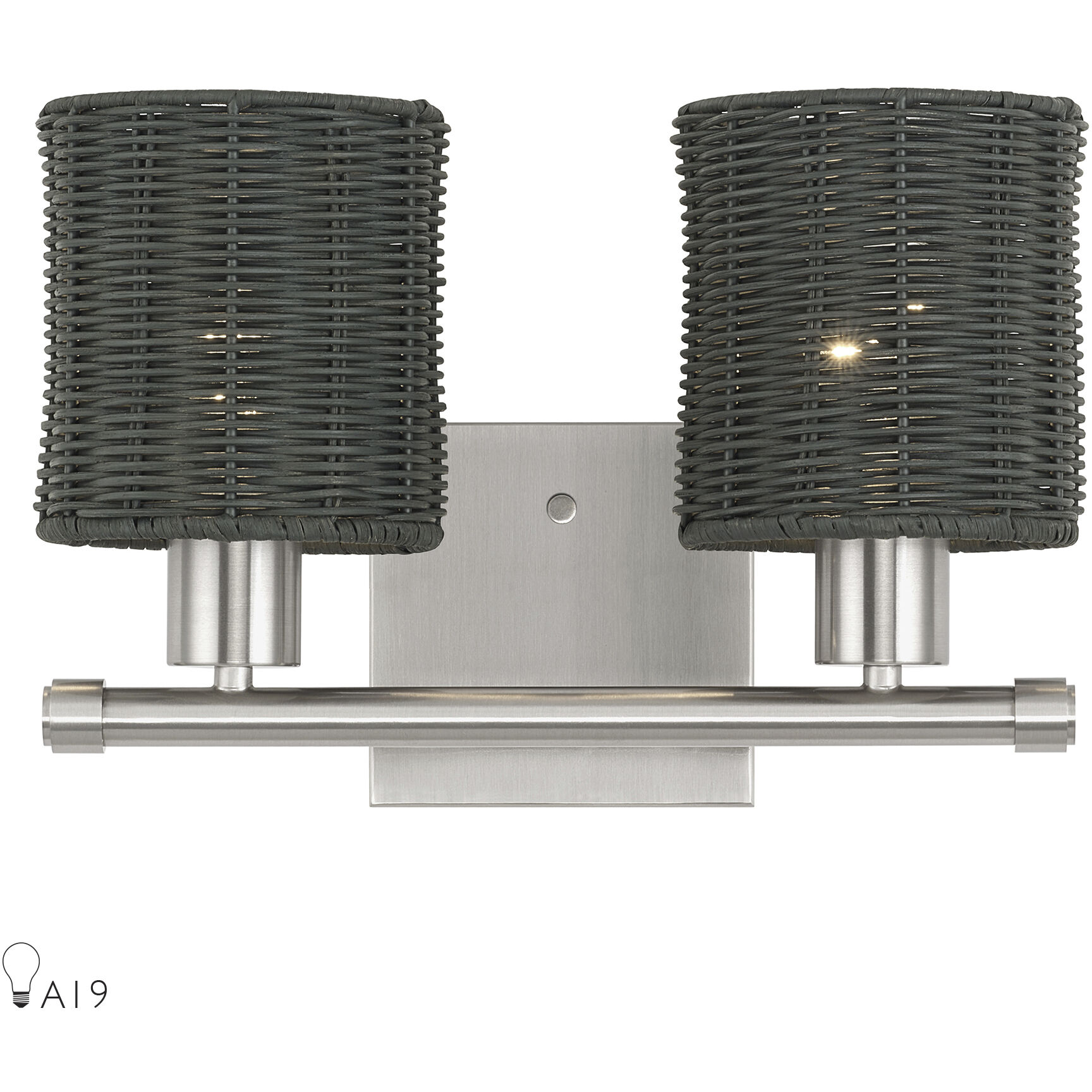 Weavington 2 Light 14 inch Brushed Nickel Vanity Wall Sconce Wall Light