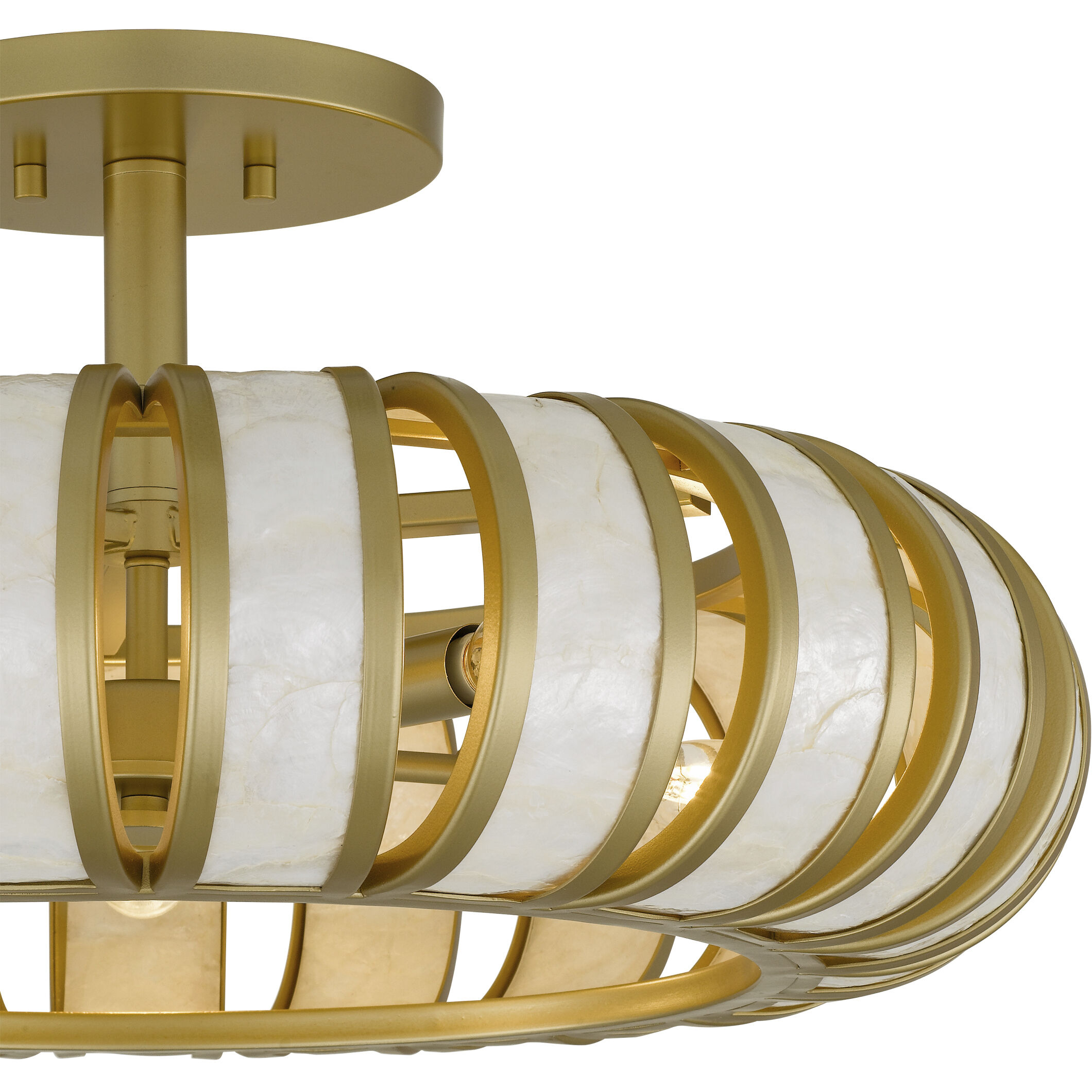 Knight 5 Light 22 inch Soft Gold Semi-Flush Mount Ceiling Light