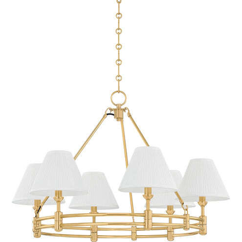 Howard 6 Light 32.75 inch Aged Brass Chandelier Ceiling Light