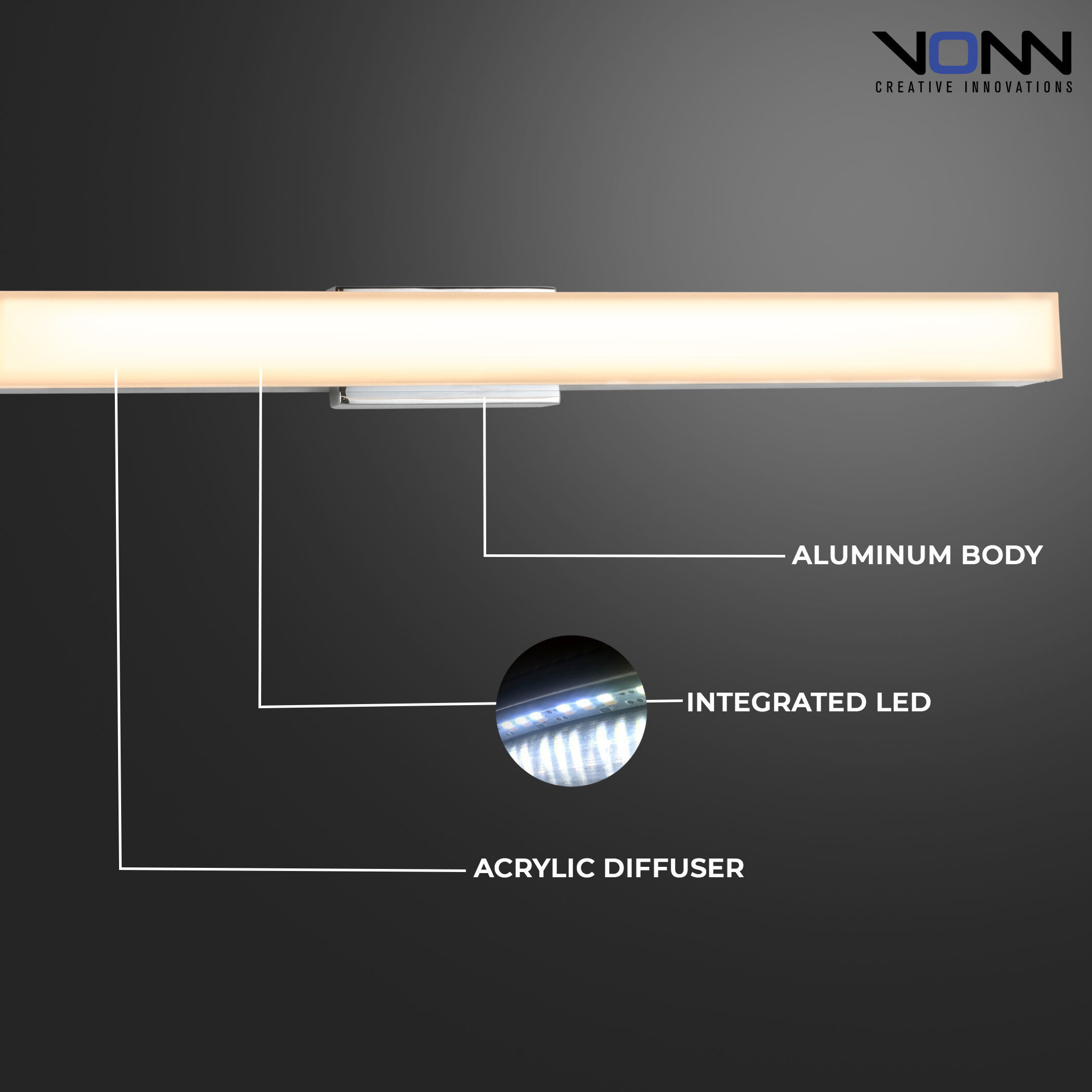 Procyon 24 inch Chrome Bathroom Vanity Light Wall Light in Polished Chrome