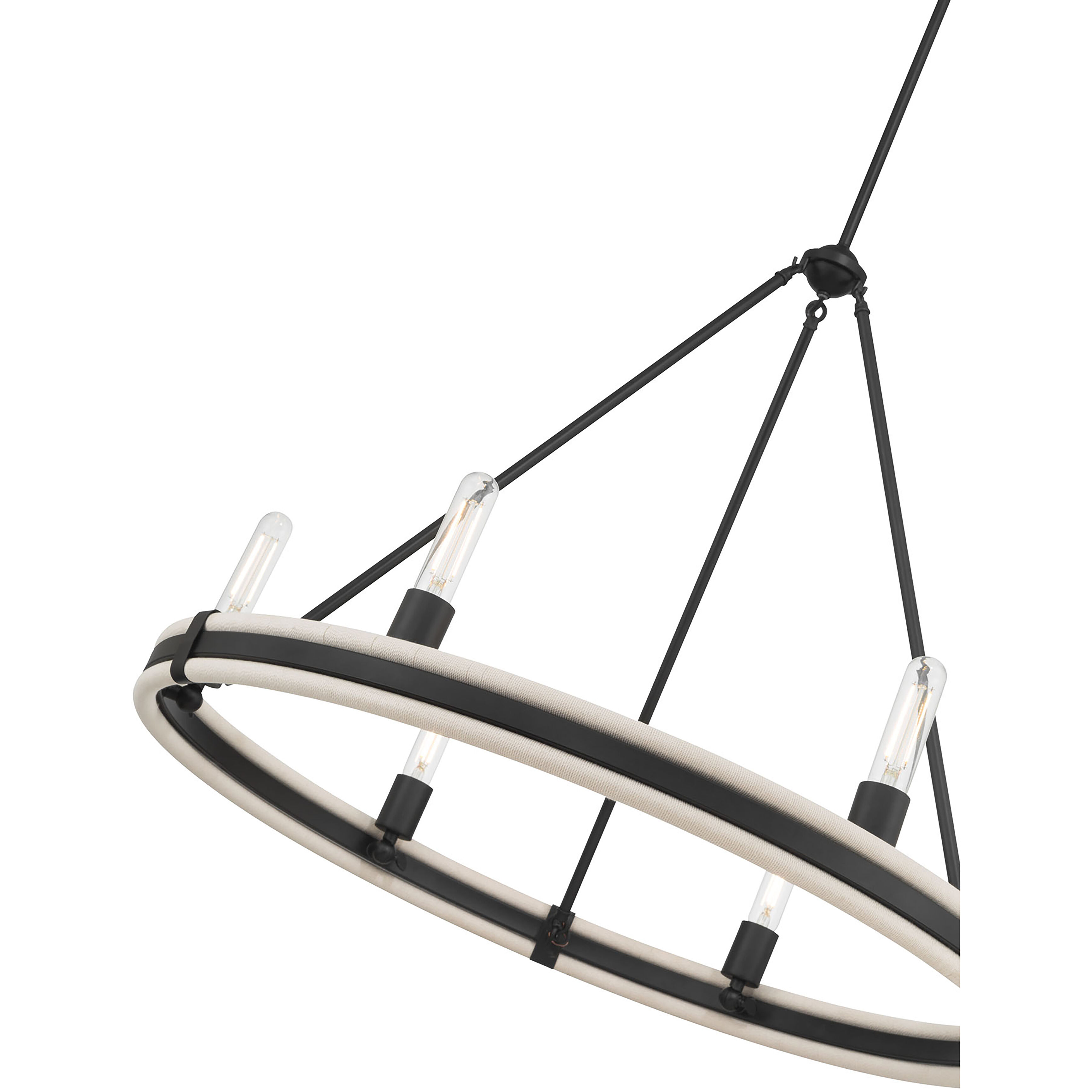 Rovessa 6 Light 32 inch Matte Black Chandelier Ceiling Light