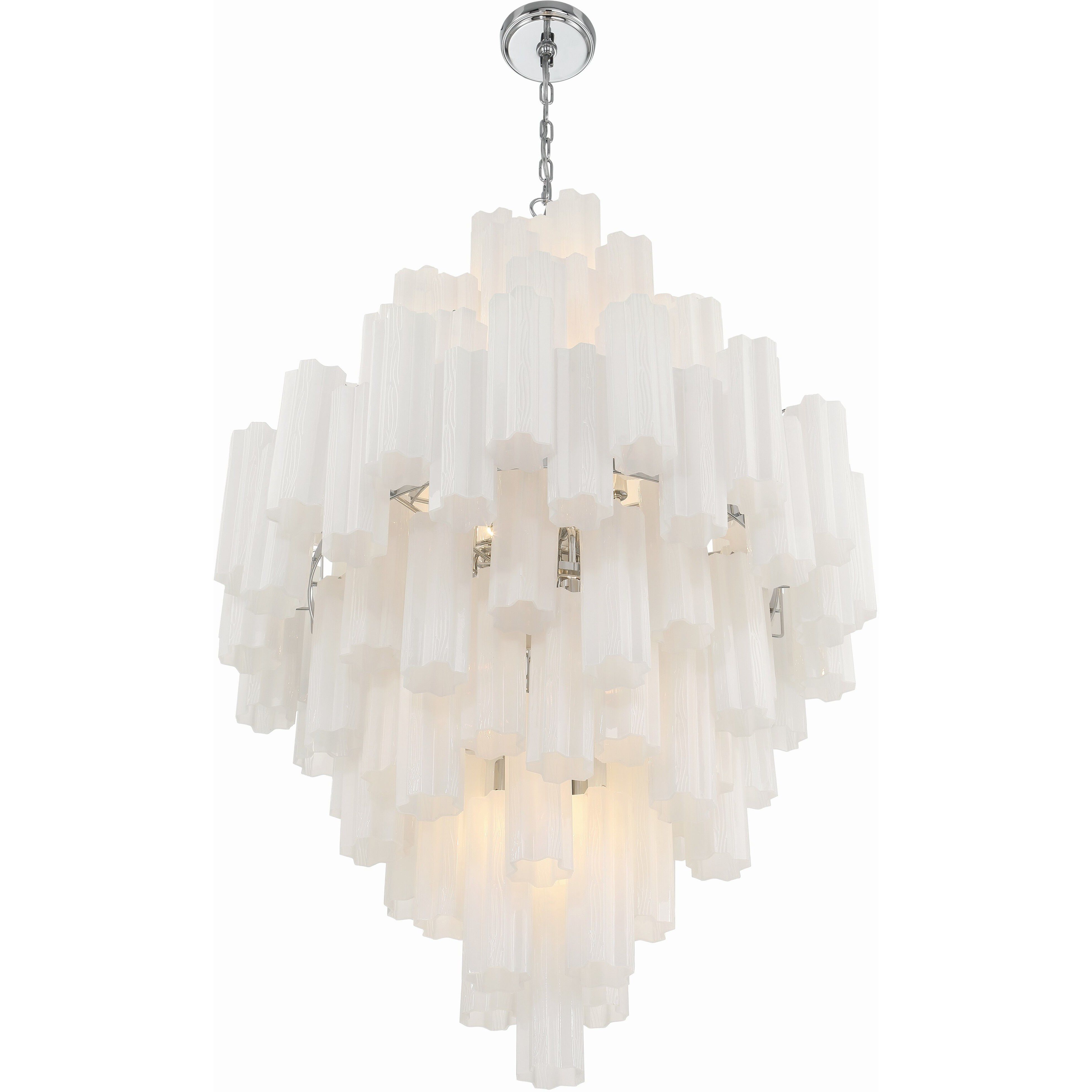 Addis 20 Light 31.5 inch Polished Chrome Chandelier Ceiling Light in White