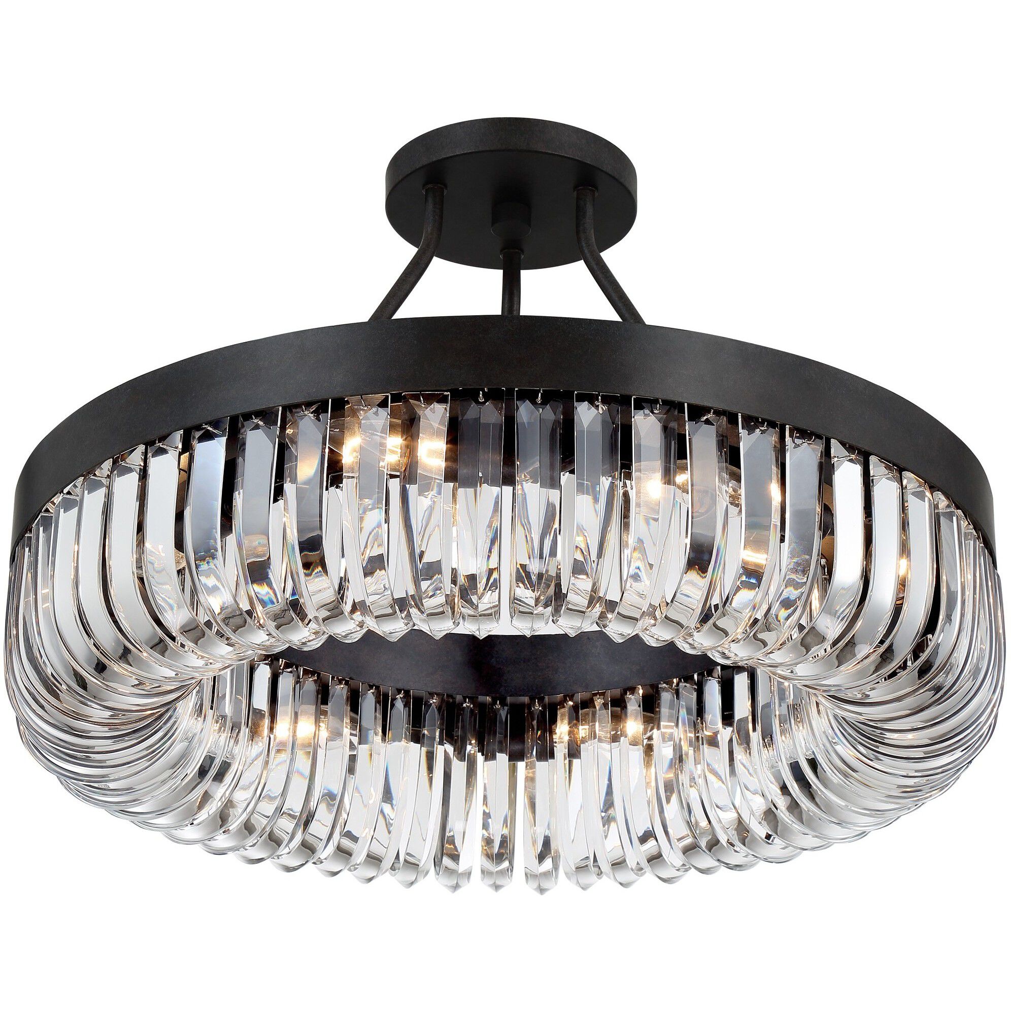 Alister 8 Light 23.25 inch Charcoal Bronze Semi Flush Ceiling Light