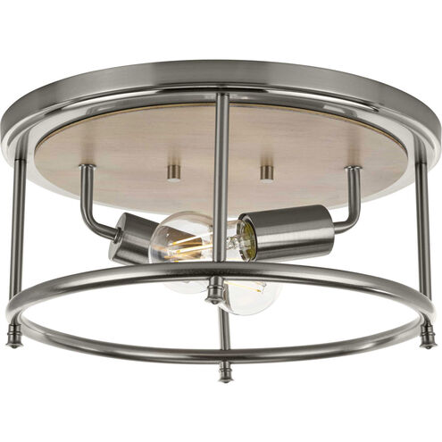 Durrell 2 Light 13 inch Brushed Nickel Flush Mount Ceiling Light