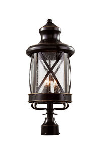 Chandler 3 Light 22 inch Rubbed Oil Bronze Outdoor Postmount Lantern
