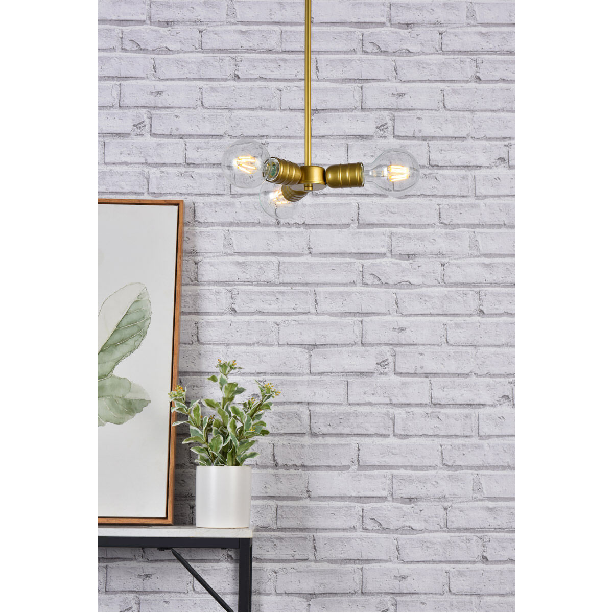 Reyes 3 Light 7.5 inch Brass Pendant Ceiling Light