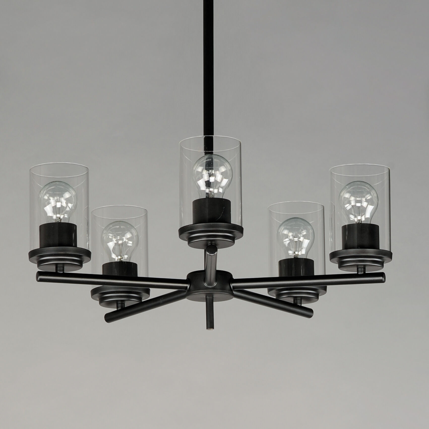 Corona 5 Light 22 inch Black Single-Tier Chandelier Ceiling Light in Clear
