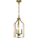 Morrigan 3 Light 10 inch Natural Brass Indoor Lantern Pendants Ceiling Light