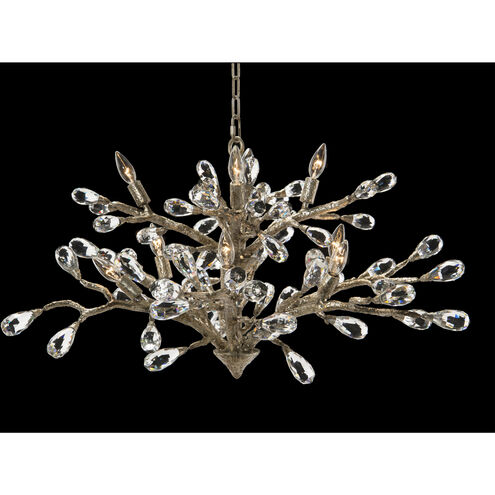 Budding 10 Light 39 inch Antique Silver Chandelier Ceiling Light