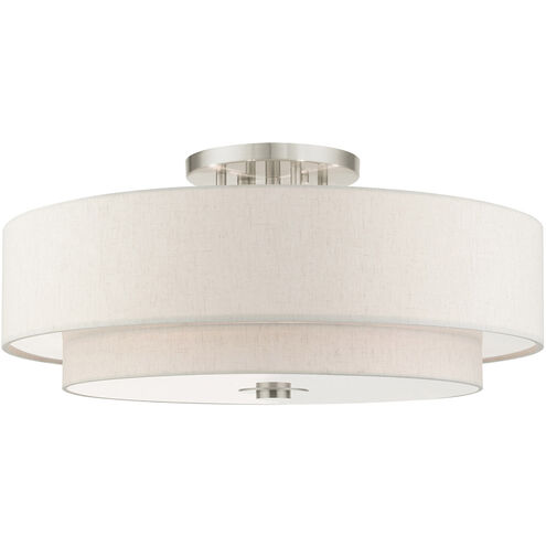 Meridian 6 Light 30 inch Brushed Nickel Semi Flush Ceiling Light