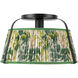 Alora Mood Scout 1 Light 13.25 inch Matte Black and Green Linen Semi-Flush Mount Ceiling Light