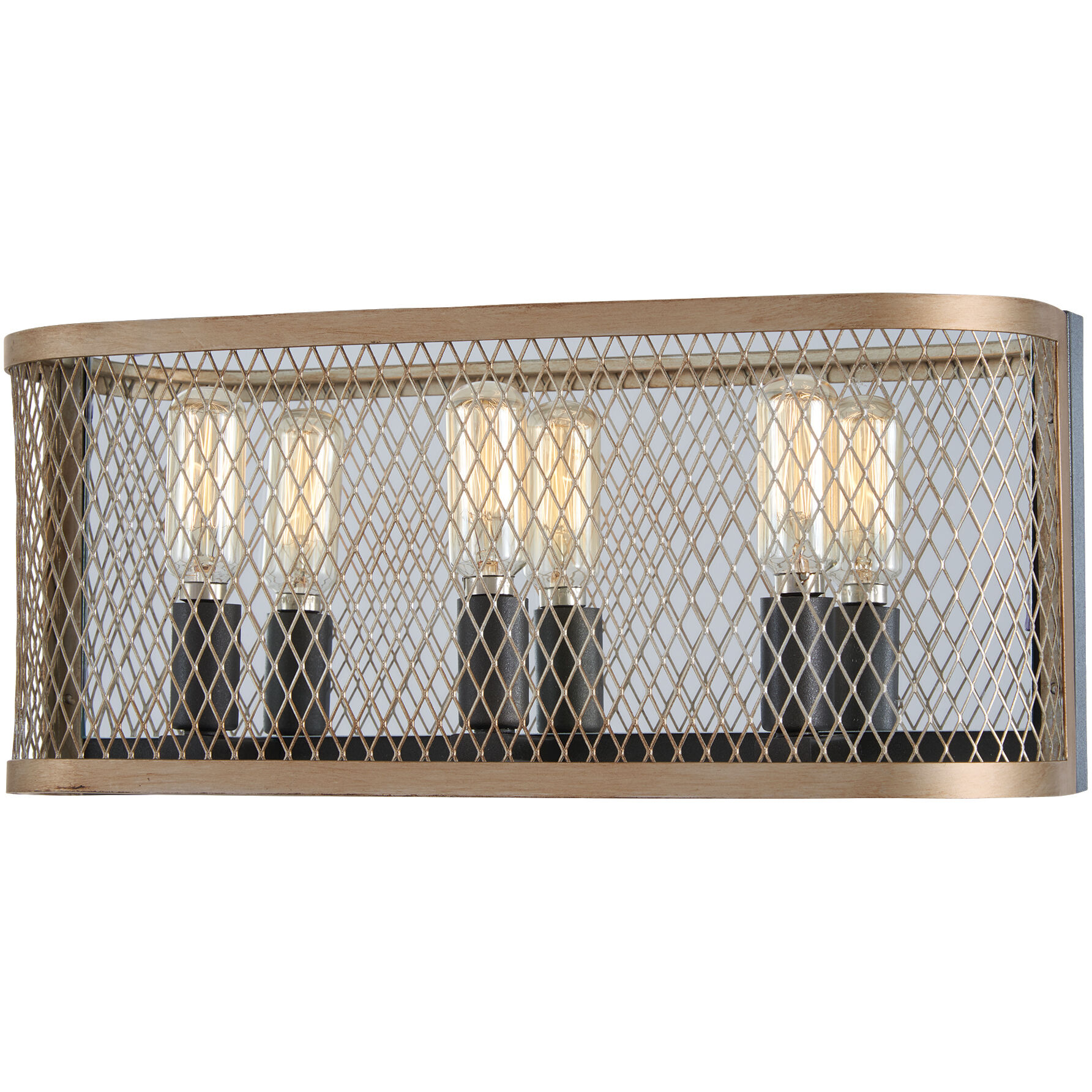 Marsden Commons 3 Light 15.5 inch Smoked Iron/Aged Gold Bath Light Wall Light