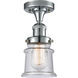 Franklin Restoration Small Canton 1 Light 6 inch Polished Chrome Semi-Flush Mount Ceiling Light in Seedy Glass, Franklin Restoration