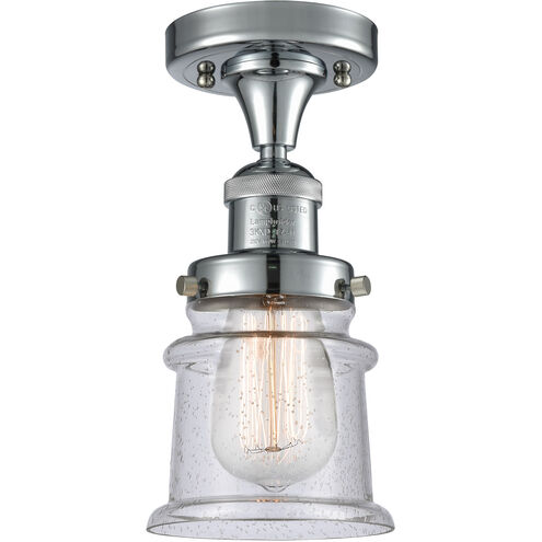 Franklin Restoration Small Canton 1 Light 6 inch Polished Chrome Semi-Flush Mount Ceiling Light in Seedy Glass, Franklin Restoration