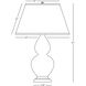 Double Gourd 31 inch 150.00 watt Matte Steel Blue Glazed Ceramic with Deep Patina Bronze Table Lamp Portable Light in Pearl Dupioni