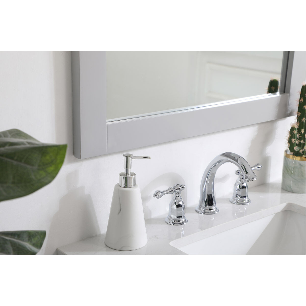 Aqua 36 X 27 inch Grey Wall Mirror