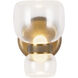 Sutton 5.38 inch Vintage Brass and Clear Glass Bath Vanity Light Wall Light