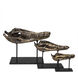 Brass Alligator On Stand Antique Brass with Matte Black Decor Accessory, Large